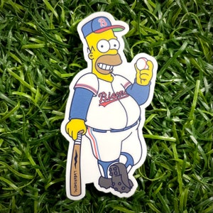 The Simpsons X Buffalo Homer Simpson Die Cut 90’s sticker, Pro Baseball, Bisons Minor Leagues AAA, Hydroflask Decal, 90’s Pop Art