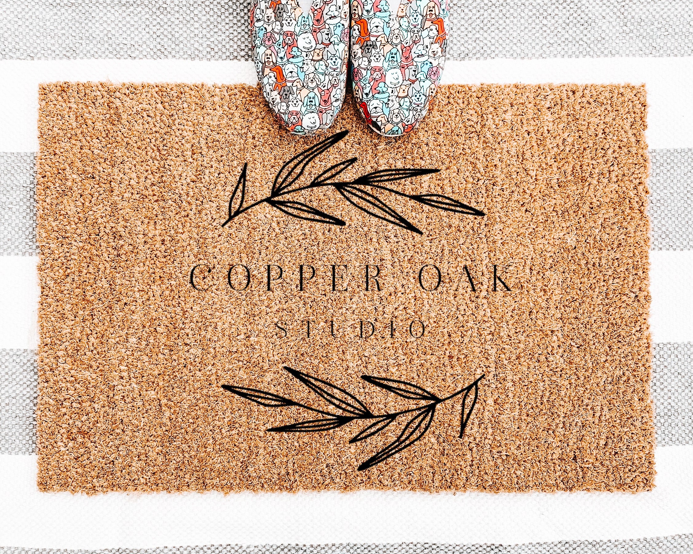 Coir Doormat Mockup Rustic Doormat Mockup Doormat Stock Photo Rustic