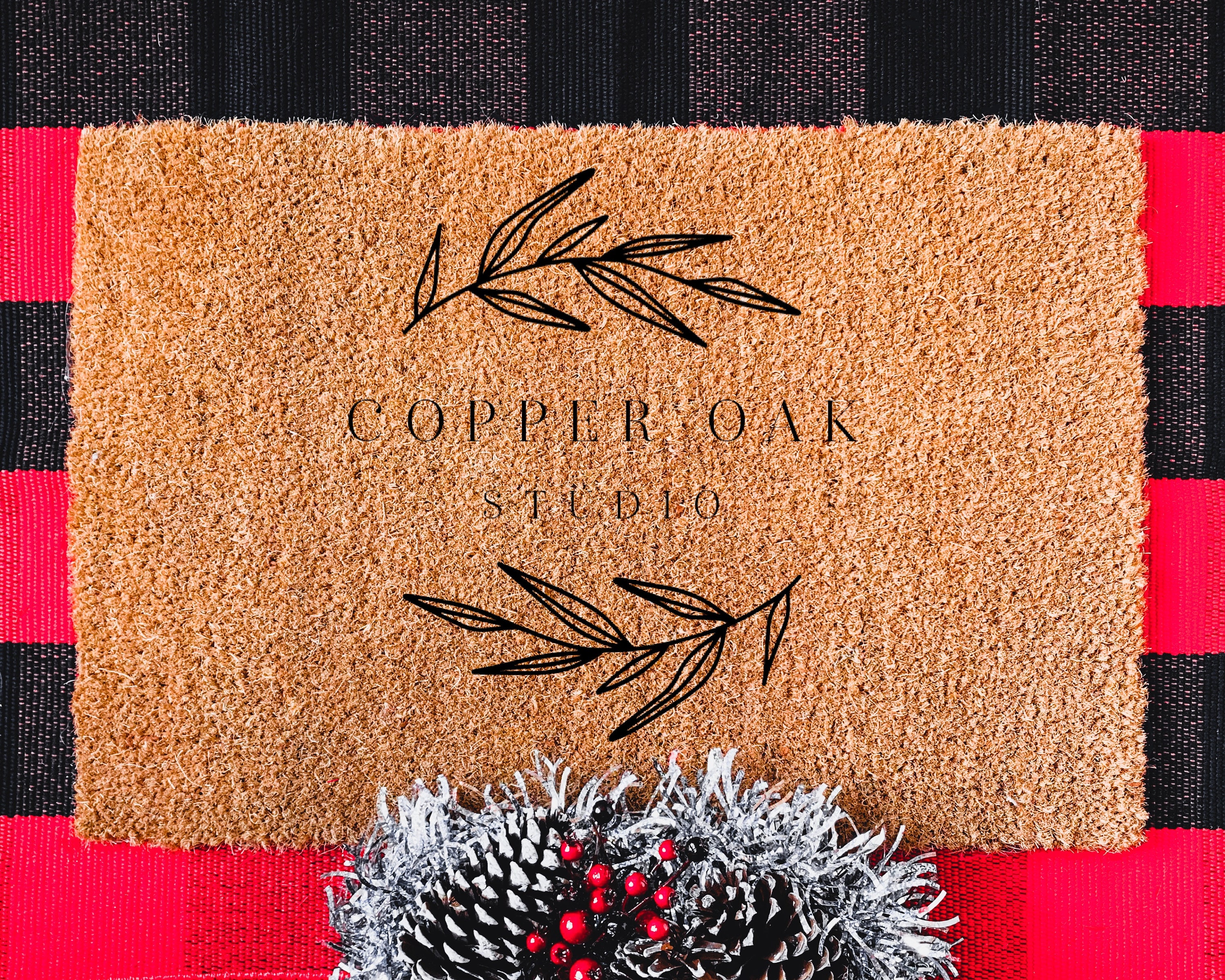 Holiday Red Plaid Doormat Mockup Buffalo Plaid Doormat Etsy