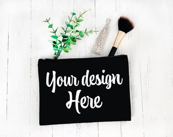 Black Cosmetic Bag Mockup | Styled Stock Photography (Digital Download)