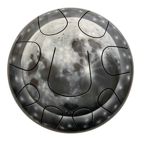 Silver Moon Designer 10" Steel Tongue Drum - 7 tuning options - Free bag & mallets by World Percussion USA