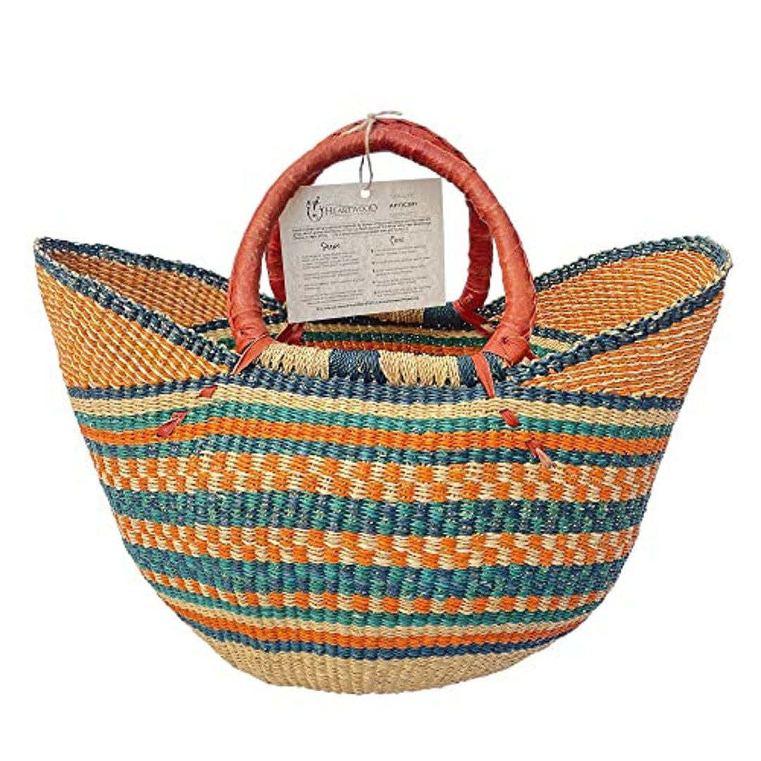 Deluxe Colorful African Shopping Basket Large 18 Etsy