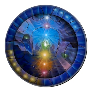Chakra Lights Designer 10&quot; Steel Tongue Drum - 7 tuning options - Free bag & mallets