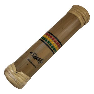 8" Bamboo Rainstick - Painted Rasta Gecko - Small Size, by World Percussion USA by World Percussion USA