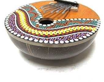 Kalimba Coconut Thumb Piano - Hand Painted by World Percussion USA