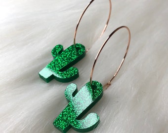 Southwestern Earrings Mothers Day Gift Big Boho Earrings Gray Statement Earrings Clay Cactus Earrings Boho Statement Earrings