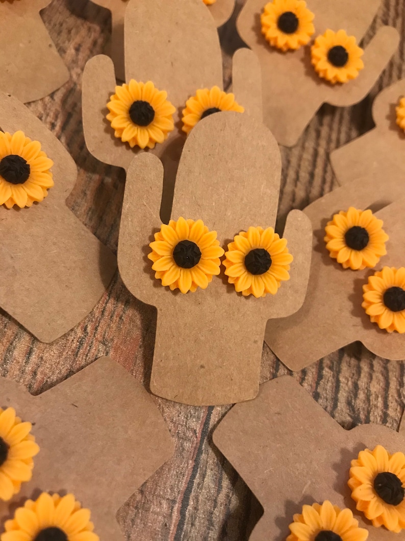 Sunflower Stud Earrings / Yellow Sunflower / Orange Sunflower / 12mm / Hypoallergenic / Daisy 