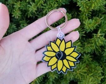 NEDA Symbol Sunflower Keychain // eating disorder recovery, anorexia, bulimia, mental health mantra