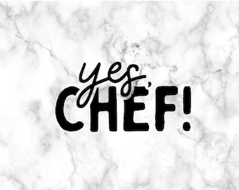 The Bear "Yes, Chef!" Vinyl Decal Sticker // Car decal, laptop sticker, water bottle sticker // TV show, Carmy, Sydney, Richie, The Beef