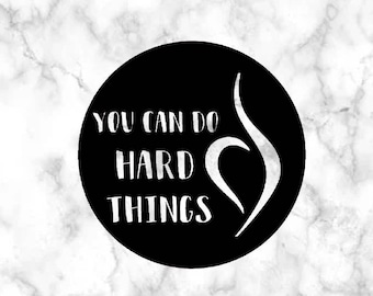 NEDA "You Can Do Hard Things" Circle Vinyl Decal Sticker // Car decal, laptop sticker, waterbottle sticker // mental health, eating disorder