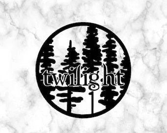 Twilight Trees Vinyl Decal Sticker // Car decal, laptop sticker, water bottle sticker // movie, book, Midnight Sun, Edward, Bella, Forks WA