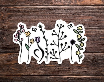 NEDA Symbol Flower Meadow Vinyl Sticker // laptop sticker, water bottle sticker, decal // eating disorder recovery, mental health awareness