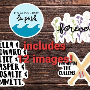 Téléchargement numérique PNG Twilight / SVG, Bella Swan, Edward Cullen, Jacob Black, Charlie Swan, plage de La Push, scène de prairie, amoureux des livres