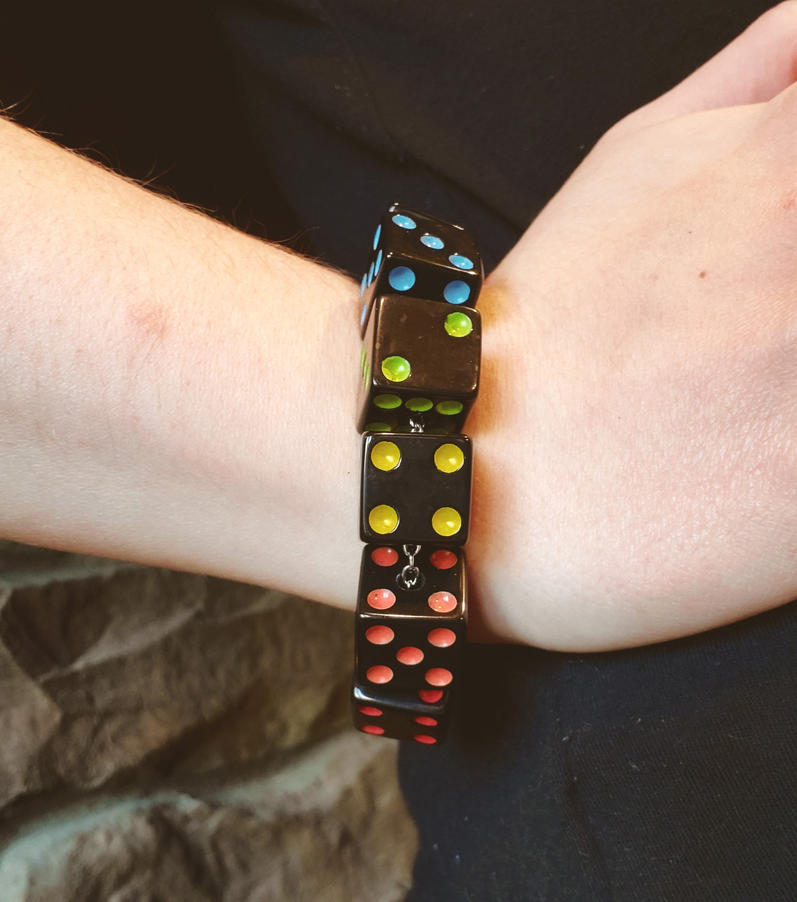 Dice Bracelet Chunky Dice Hair Tie Bracelet // Classic Die // Etsy