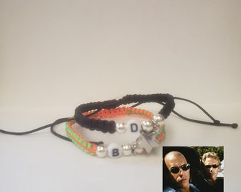 Lot de 2 bracelets de l'amitié inspirés de Dominic Toretto et Brian O'Conner