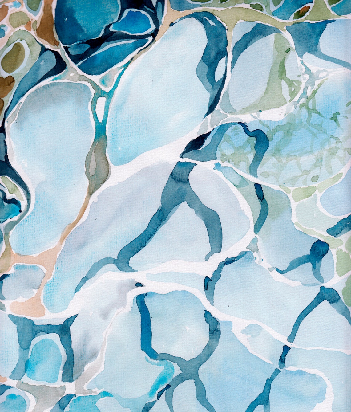 Water shadows original watercolor painting Etsy