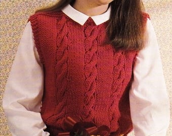 Classic Cable Vest Slipover | Knitting Pattern PDF