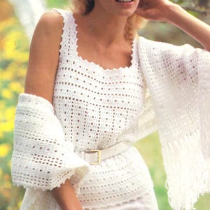 Filet Crochet Camisole and Shawl | Crochet Pattern PDF