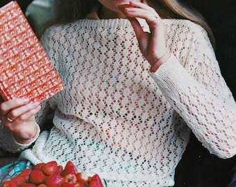 Lace Spring Sweater | Classic Knitting Pattern PDF