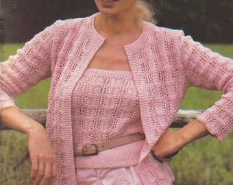Summer Set Lace Cardigan and Strapless Top| Womens Knitting Pattern PDF