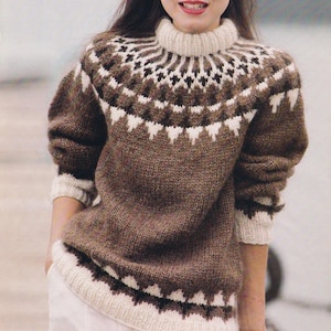 Suéter Islandês com Estampa de Diamantes Fair Isle | Receita Clássica de Tricô em PDF