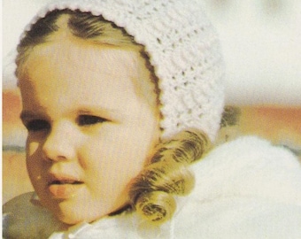 9-12 Mos. Lace Baby Bonnet Winter Knit Hat Pattern for Children