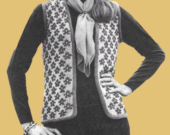 Flower Power Knit Vest | Knitting Pattern PDF