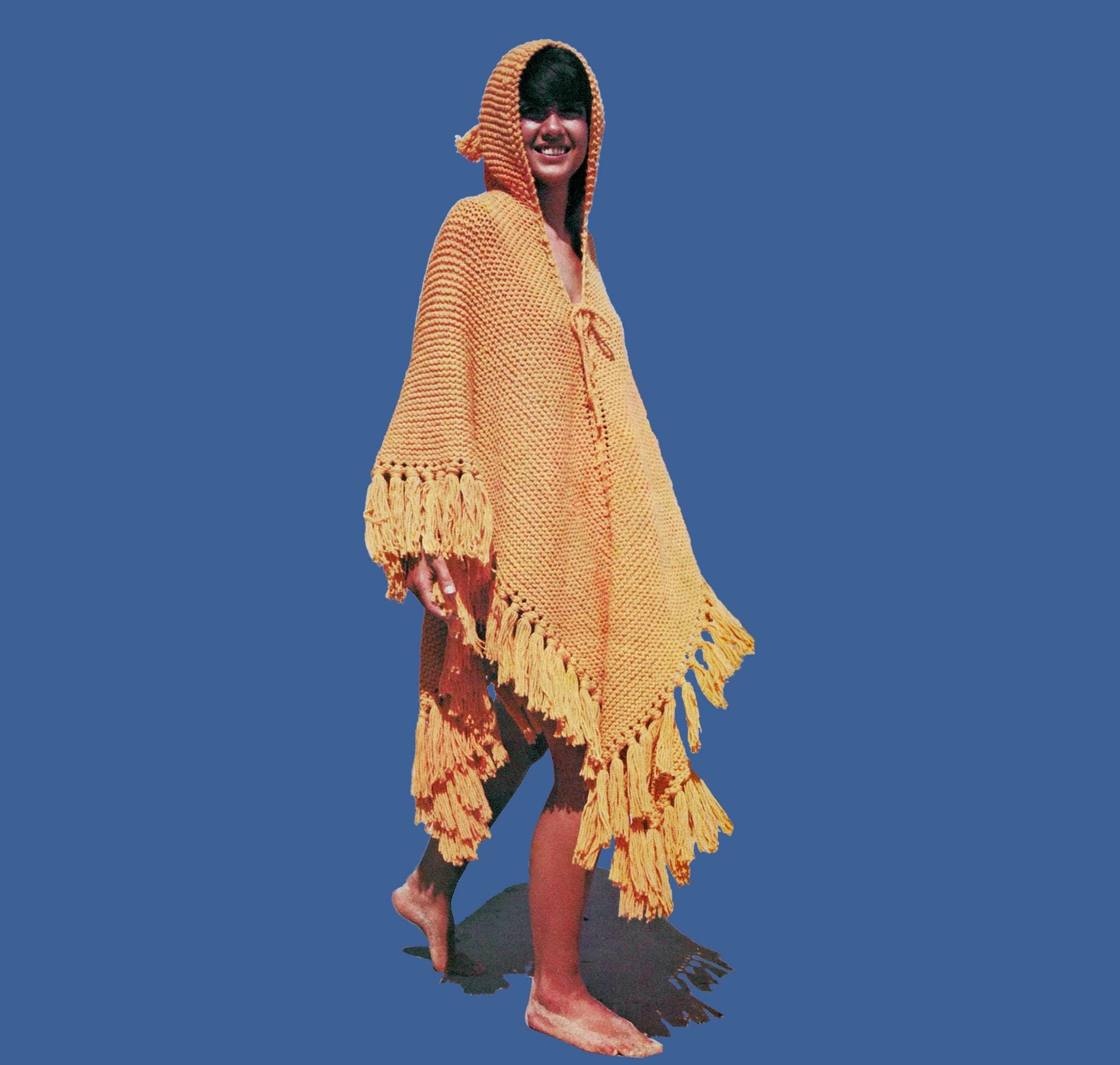 60's Hooded Poncho - Etsy