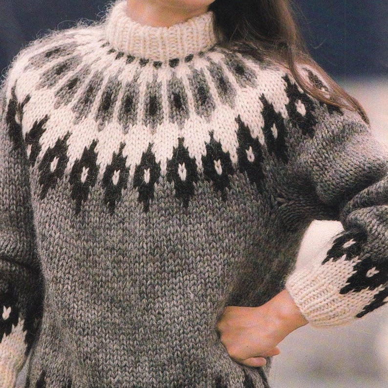 Icelandic Fair Isle Pullover Classic Knitting Pattern PDF - Etsy Canada