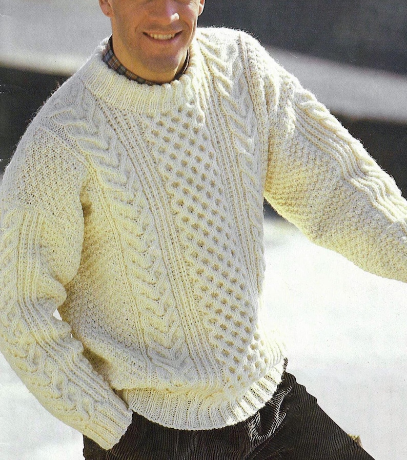Classic Fisherman Cable Sweater | PDF Knitting Pattern - Etsy