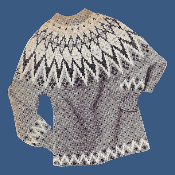 Norwegian Ski Sweater Knitting Pattern Traditional Fair Isle