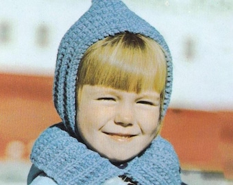 Pixie Bonnet with Collar Adult and Child Sizes