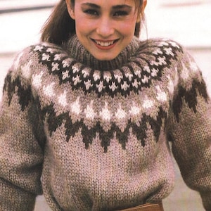 Icelandic Classic Fair Isle Pullover Knitting Pattern PDF