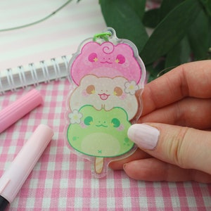 Frog Dango Keychain ~ Cute Frog Keyring ~ Glitter Acrylic Keychain - Etsy