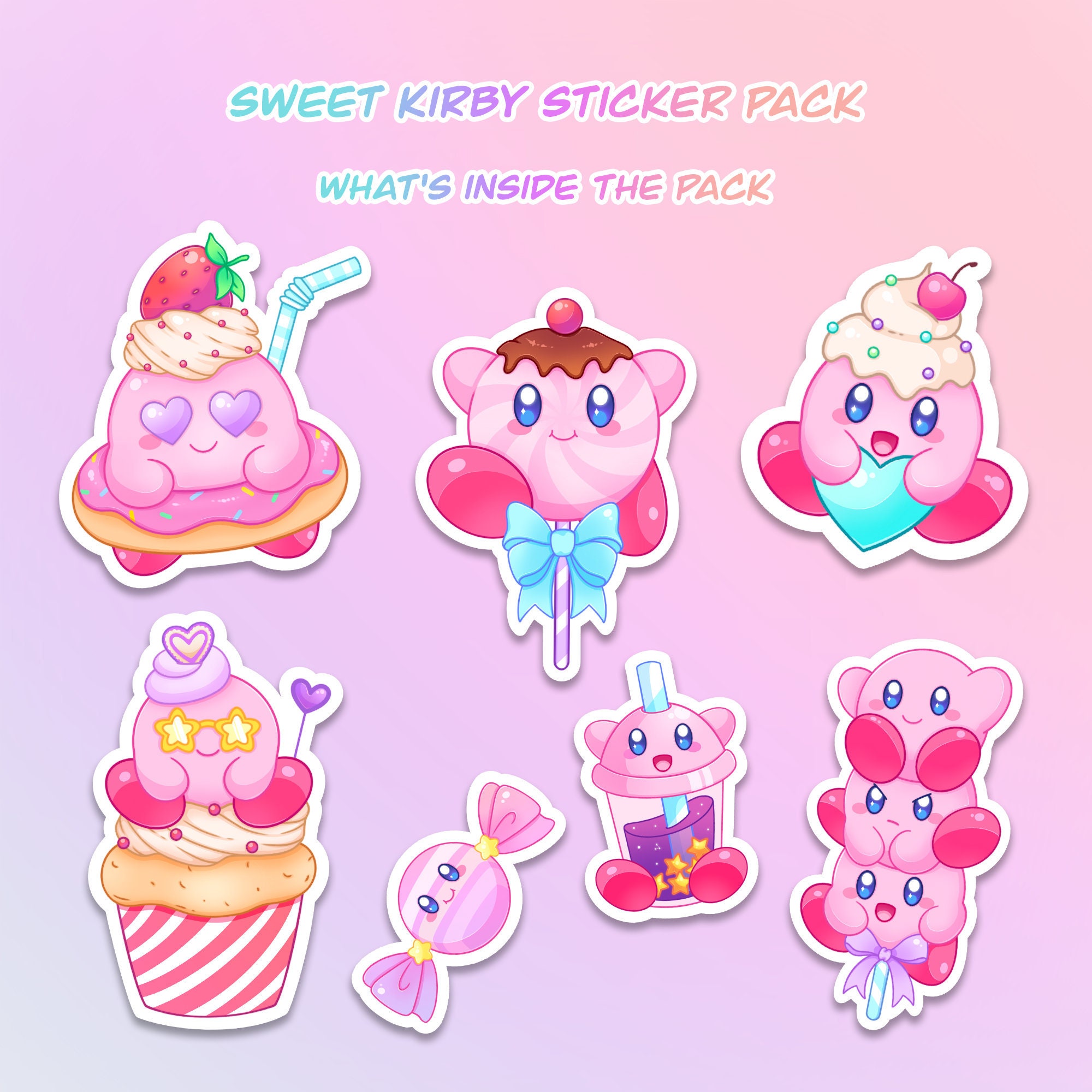 Pink Puffs Sticker Pack Laptop Stickers Sweets Stickers | Etsy