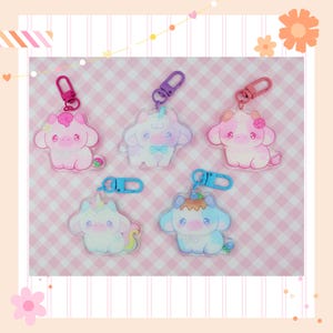 Cute cow keychains series 1 ~ Glitter acrylic keychain ~ Farm keychain