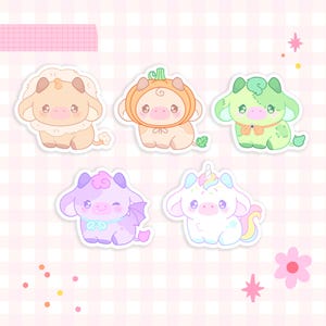 Stickers vaches d'Halloween - Stickers halloween kawaii ~ Stickers mignons à paillettes