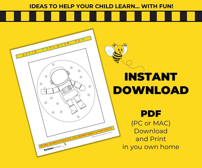 Educational printables instant download space exploring theme etsy