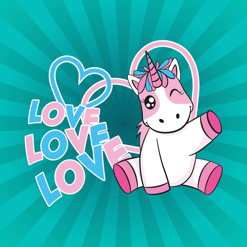 290 Love Svg Unicorn SVG PNG EPS DXF File