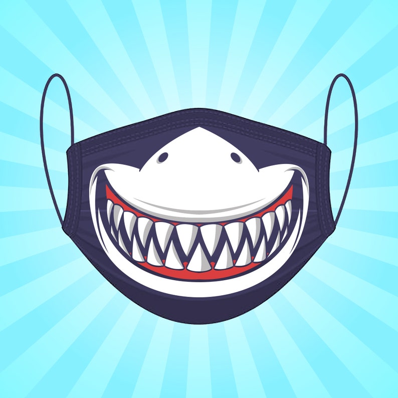 Download Shark face mask svg Shark fangs mask svg Funny face mask ...