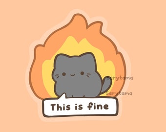 This is Fine Meme Cat Die Cut Sticker - (*Please read listing descriptions for sizes of stickers*)