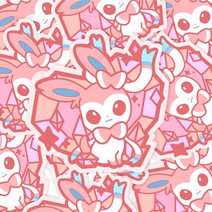 Adesivo fofo de monstro de cristal kawaii Sylveon
