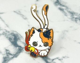 Kawaii Mythical Cryptid Creature Nekomata Hard Enamel Pin