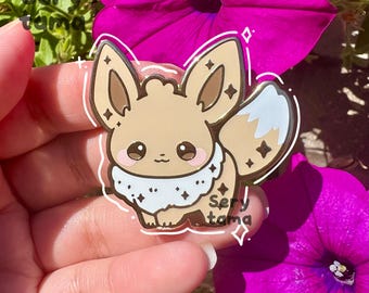 Kawaii Eevee Enamel Pin - Gold Plated 1.5"