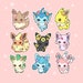 Stickers - Cute and Kawaii Eeveelution Pokemon Stickers- Eevee