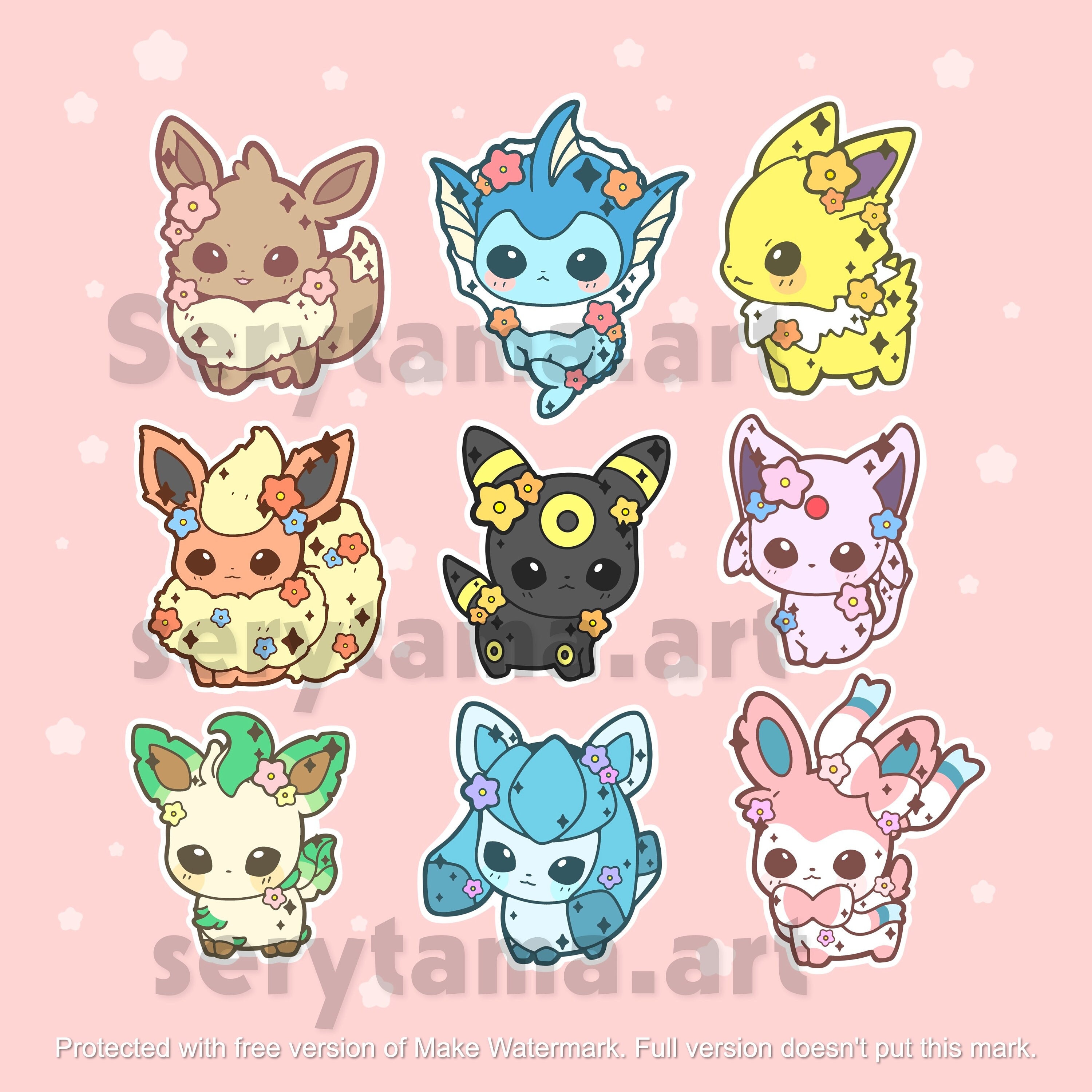 Mignon Dessin Kawaii Pokemon Bebe Autocollants Autocollants Pokemon Eeveelution Mignons et - Etsy Canada