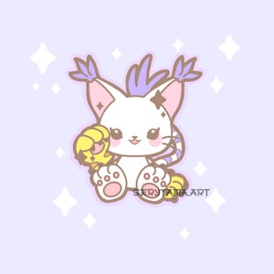 Cute and Kawaii Gatomon Die Cut Sticker