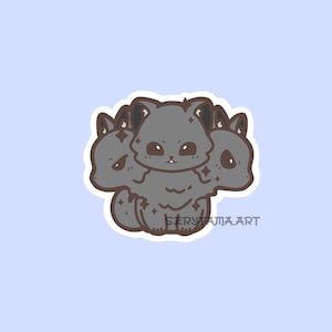 Niedliche und Kawaii Cerberus Cryptid Mythical Creature Sticker