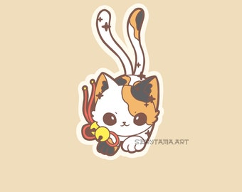 Cute and Kawaii Nekomata Mythical Creature Sticker