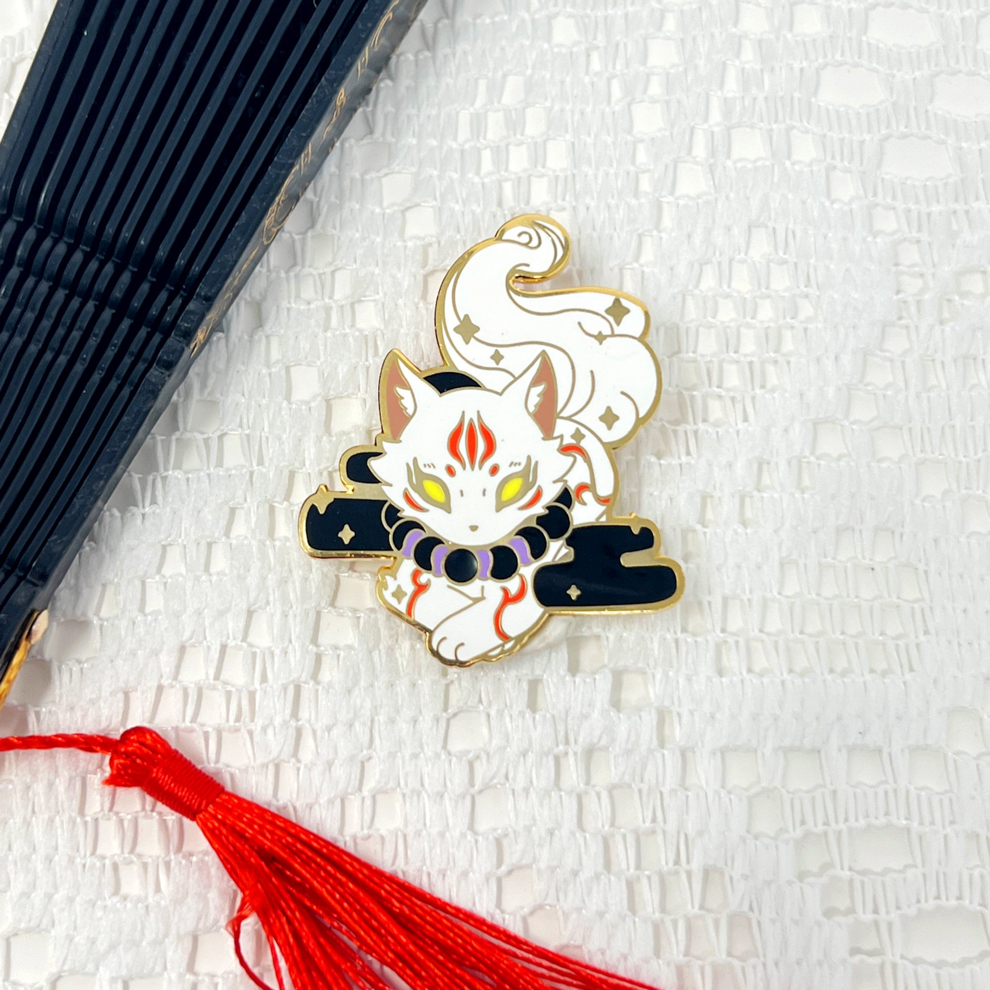 Cute Mythical Cryptid Creature Inugami Hard Enamel Pin